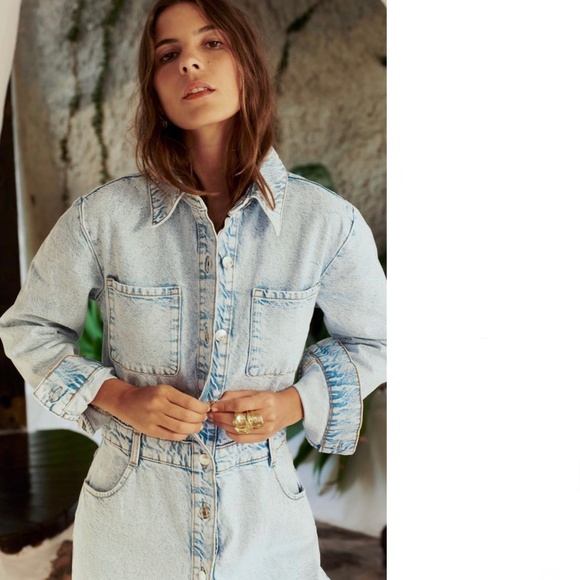 Zara Z1975 DENIM MIDI DRESS 0108/044 - Picture 6 of 10